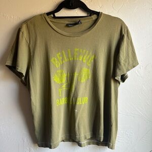 American Eagle‎ Women’s Y2K Bellevue Barbell Club Tee Waist Length Sz XL